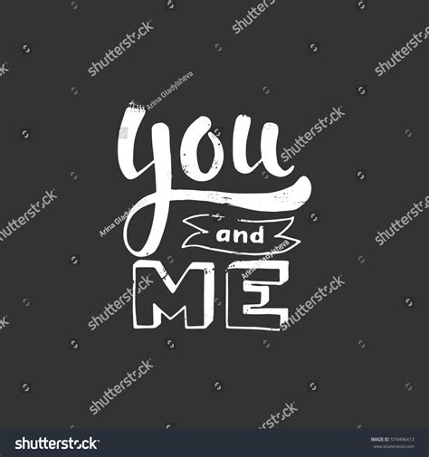 You Me Modern Calligraphy Lettering Design Stock Vector Royalty Free