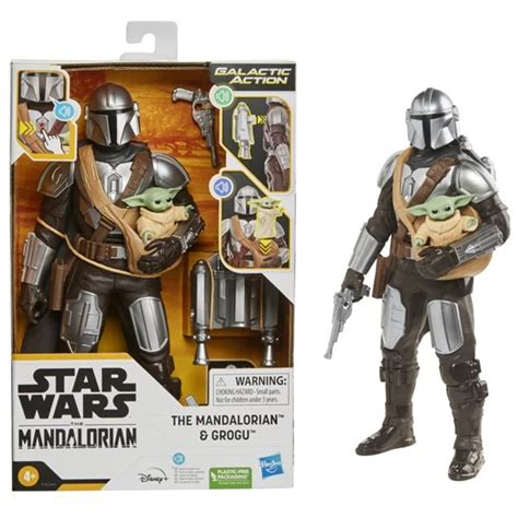 Boneco Action Figure Mando E Grogu Mandaloriano The Mandalorian Guerra