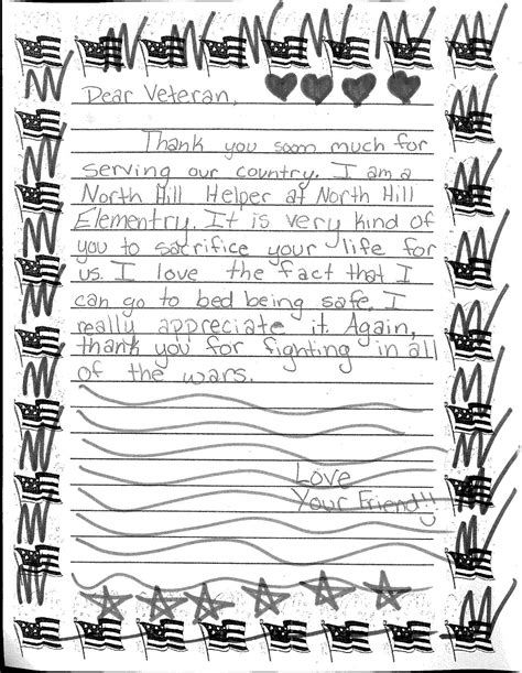 North Hill Helpers Craft Letters For Veterans Day