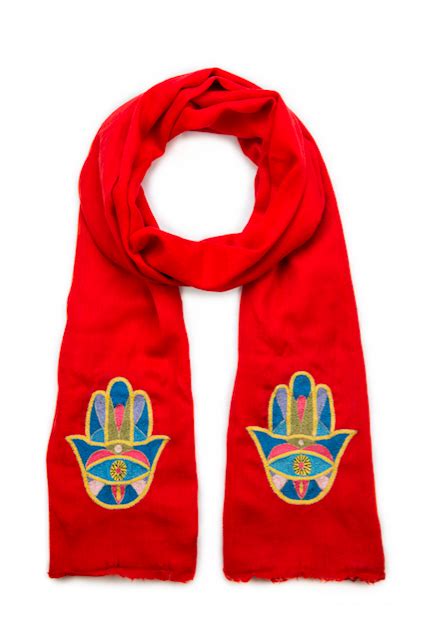 Buy Hamsa Cashmere Scarf - Red Online | Modern Tribe | Curated Selection of Modern Jewish Gifts ...