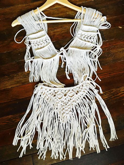 Ella In The Moon Custom Macrame Clothes Macrame Dress Burning Man