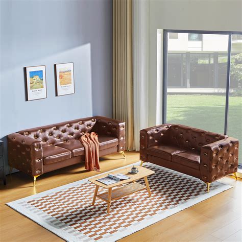 House Of Hampton Errick 2 Piece Vegan Leather Living Room Set