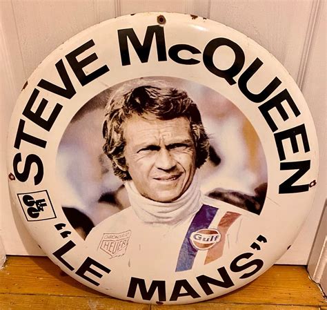 Rare Vintage Extra Large Steve Mcqueen Le Mans Circular Enamel