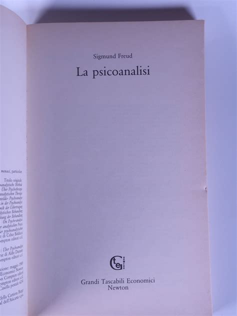 La Psicoanalisi Libro Di Sigmund Freud Newton 1989 EBay