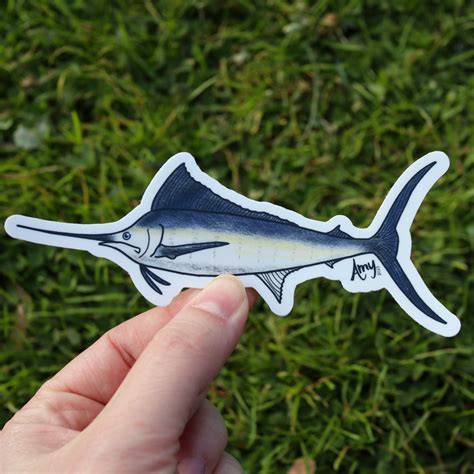 Blue Marlin Sticker Etsy