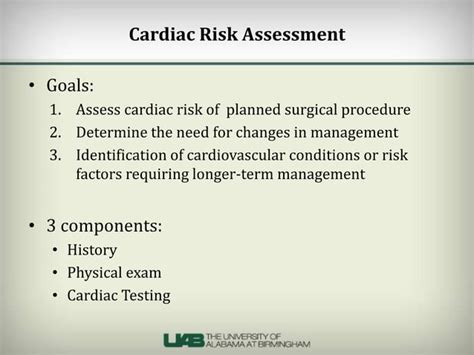 Overview Of Preoperative Cardiac Risk Assessment