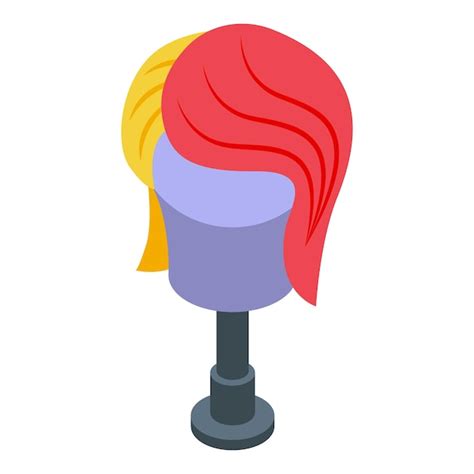 Premium Vector Multicolored Wig Icon Isometric Of Multicolored Wig