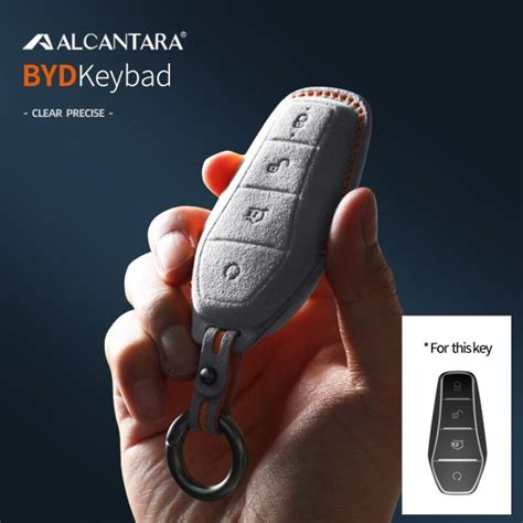 Alcantara Car Key Case Cover Holder Shell Fob For Byd Han Ev Tang Dm