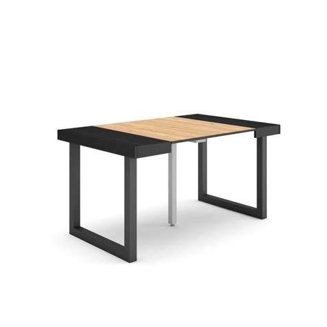 Skraut Home Table Console Extensible Pieds Bois Massif Noir