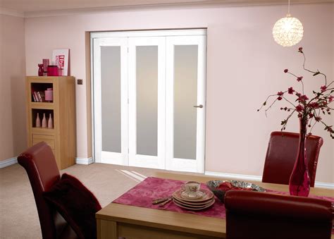 2078x2204x74mm 7ft 4 Door White P10 Room Fold Frosted Glass