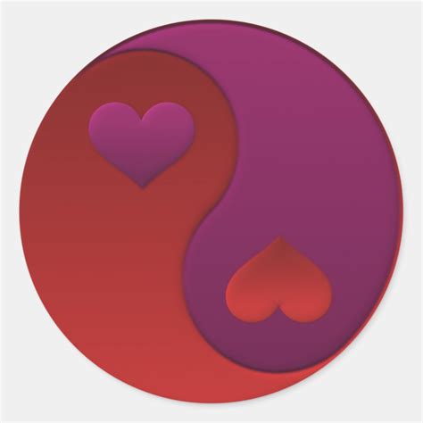 Valentine Yin Yang Classic Round Sticker Zazzle