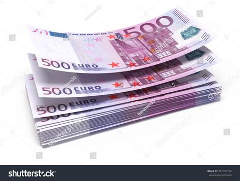 Euro Banknoten Einzeln Auf Wei Und Stockillustration