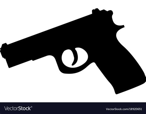 Isolated Weapon Silhouette Royalty Free Vector Image