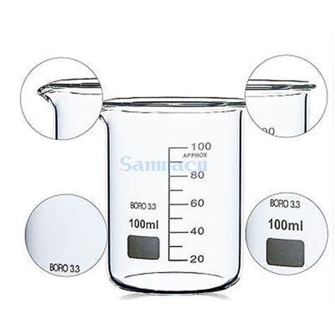 800ml Low Form Beaker Chemistry Lab G33 Borosilic Grandado