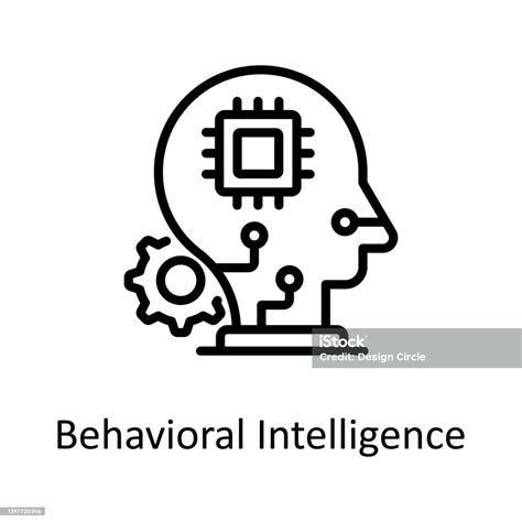 Behavioral Intelligence Vector Outline Icon Design Illustration Artificial Intelligence Symbol