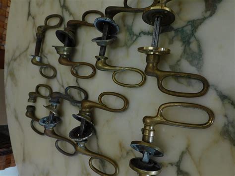 8 Pairs Of French Early 19th Century Brass Door Handles Decorative Collective