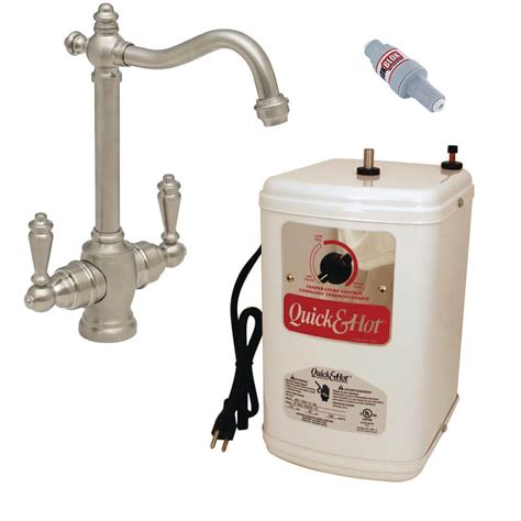 Westbrass In Victorian Handle Hot And Cold Water Dispenser Faucet With Instant Heating Tank