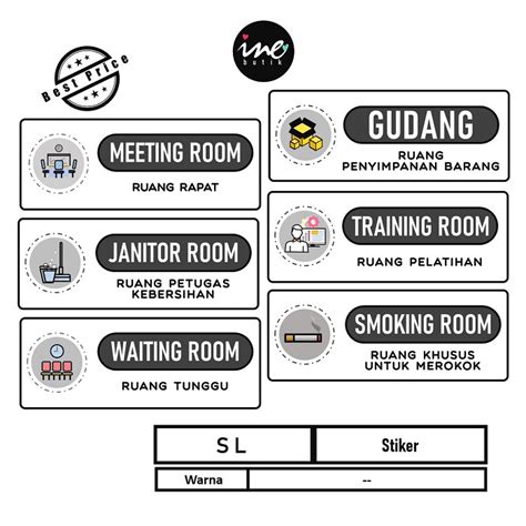 Jual STIKER NAMA RUANGAN STIKER RUANGAN STIKER RUANG RAPAT STIKER