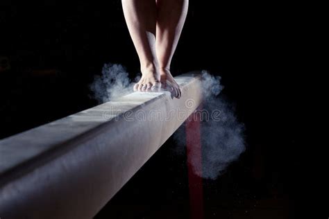 Feet Of Gymnast On Balance Beam Stock Photo Image 45287952