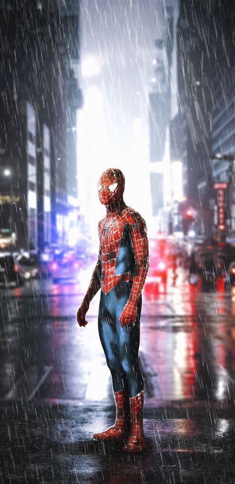 Rain Street Spider Man Art Wallpaper Spiderman Superhero