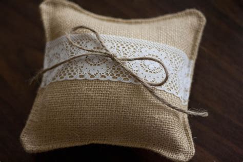 More Like Home Burlap Lace Ringbearer Pillow Tutorial