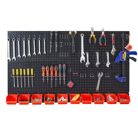 Snapklik Ultrawall Pegboard Wall Organizer Black Metal Pegboard