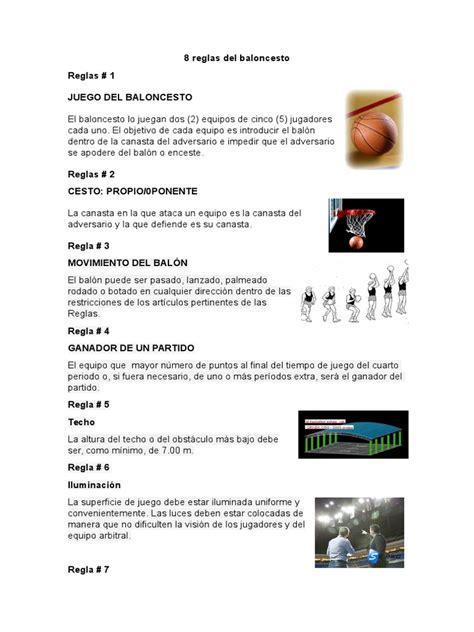 8 Reglas Del Baloncesto