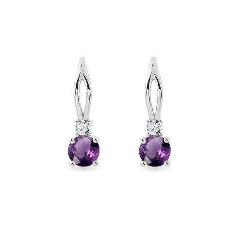 Ohrringe mit Amethyst und Diamant in Weißgold KLENOTA