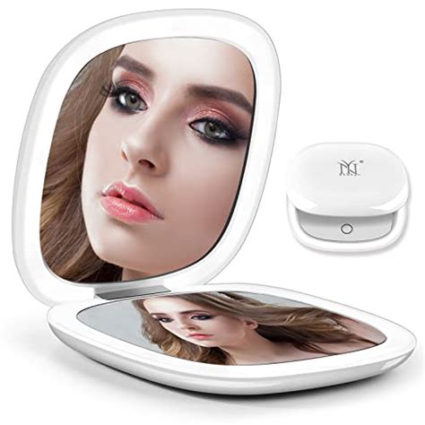 Compact Mirror Nuoya 2 Sided Rechargeable Travel Makeup Mirror 1x 10x