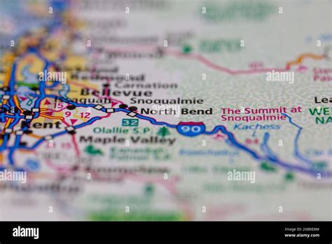 North Bend Washington State Usa Shown On A Road Map Or Geography Map