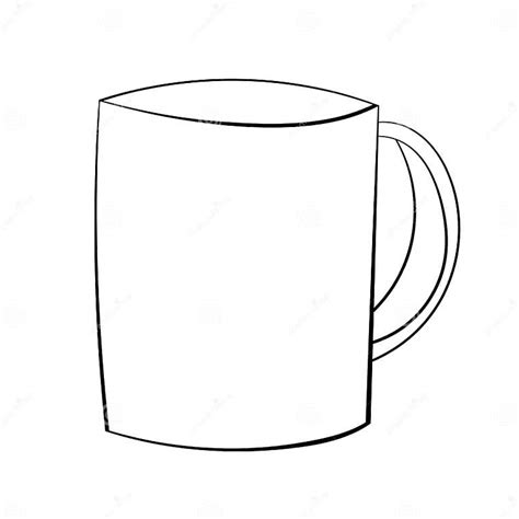 Cartoon Black And White Mug Vector Stock Vector Illustration Of Drink