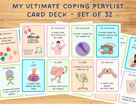 My Ultimate Coping Playlist Card Deck Set Of Coping Etsy