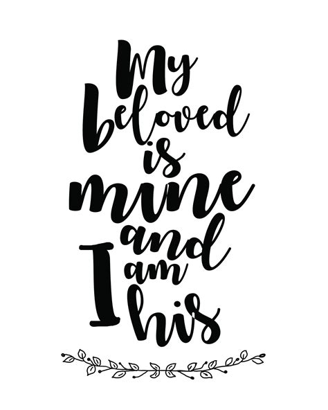 Scripture Art Printables My Beloved Is Mine And I Am His Etsy