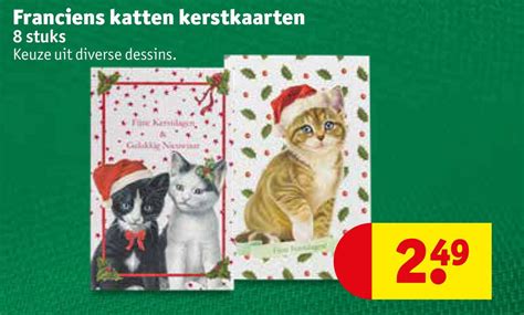 Franciens Katten Kerstkaarten Stuks Aanbieding Bij Kruidvat