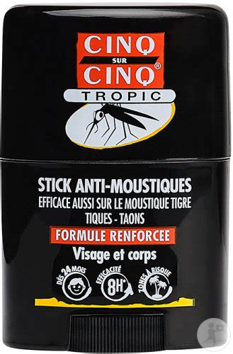 Cinq Sur Cinq Tropic Stick Anti Moustiques Formule Renforcée Visage Et