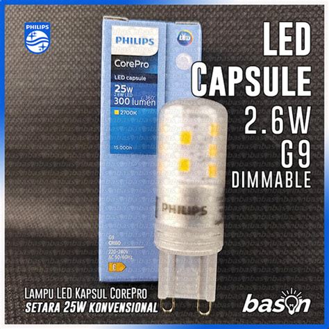 Promo Philips Corepro Ledcapsule Mv 2 6w 827 G9 220v Kapsul Kacang 25w Jakarta Utara