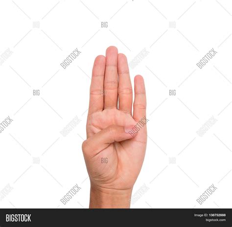 Hand Sign 4 Fingers Image And Photo Free Trial Bigstock