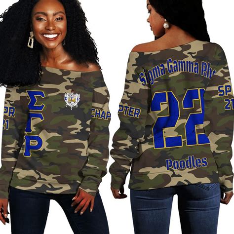 Custom Africa Zone Sweatshirt Sigma Gamma Rho Camouflage Off Shoulder Sweaters Black Queen