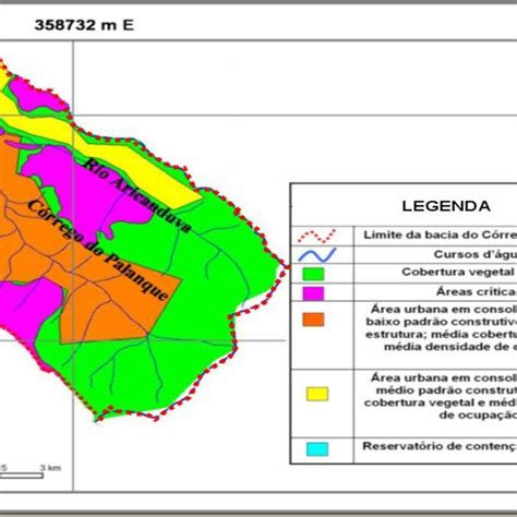 Mapa De Uso E Ocupa O Do Solo Da Bacia Do C Rrego Palanque