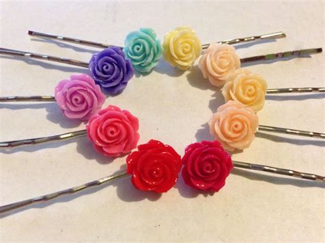 Small Rose Hair Pins 3 Each 2 For 5 3 For 7 4 For 10 Ribbon