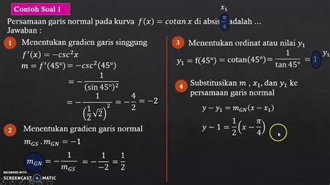 Aplikasi Turunan Persamaan Garis Normal Kurva Fungsi Trigonometri Matematika Peminatan Kelas Xii