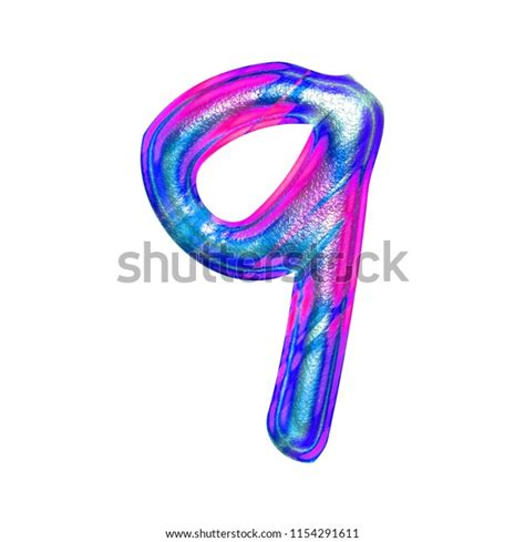 Fun Pretty Painted Metallic Number Nine Stock Illustration 1154291611