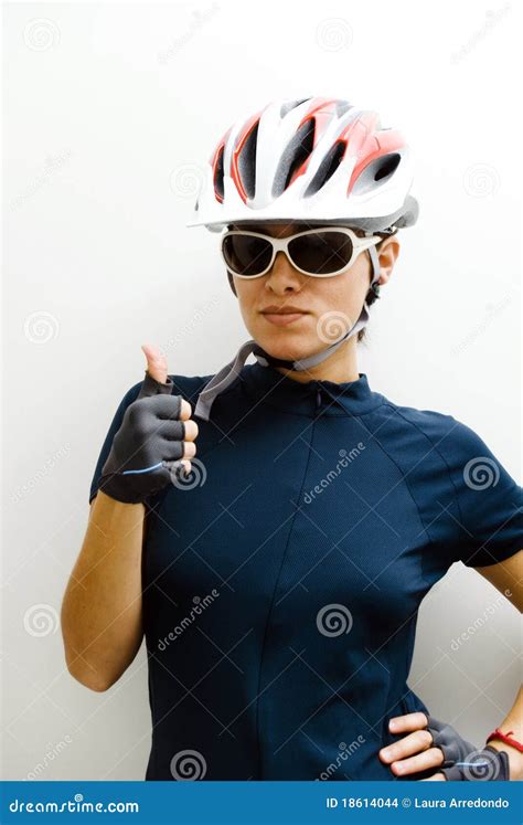 Woman Cyclist stock photo. Image of competition, biker - 18614044