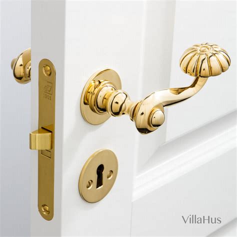 Door Handle Interior Brass Smooth Rosette And Key Sign Balfour 112 Mm Brass Door Handles