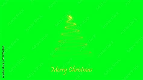 Glowing Gold Christmas Tree Animation With Light And Particles With