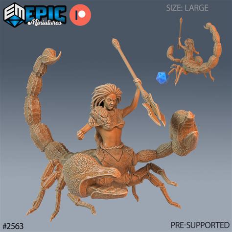 3d Printable Scorpion Arachne Set Arachnid Human Hybrid Female