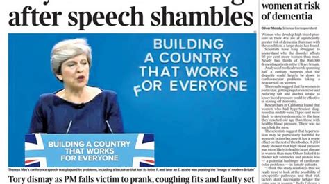 Newspaper Headlines May On Final Warning After Speech Shambles Youtube