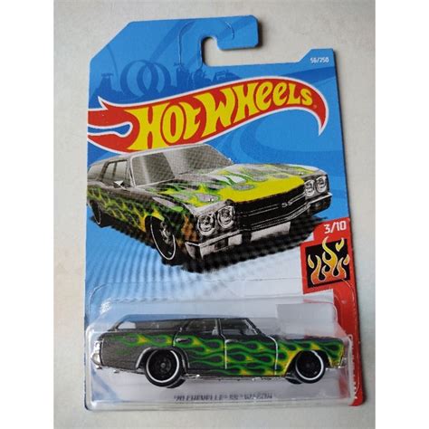 HOT WHEELS 70 CHEVELLE SS WAGON HW FLAMES GREEN GREY Shopee Malaysia