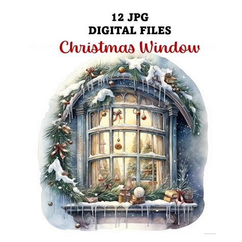 12  Christmas Window Images Digital Download Christmas Pictures