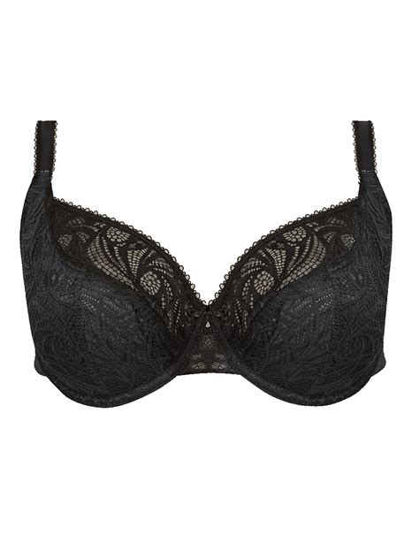 Marks And Spencer Mand5 Black Floral Lace Non Padded Full Cup Bra